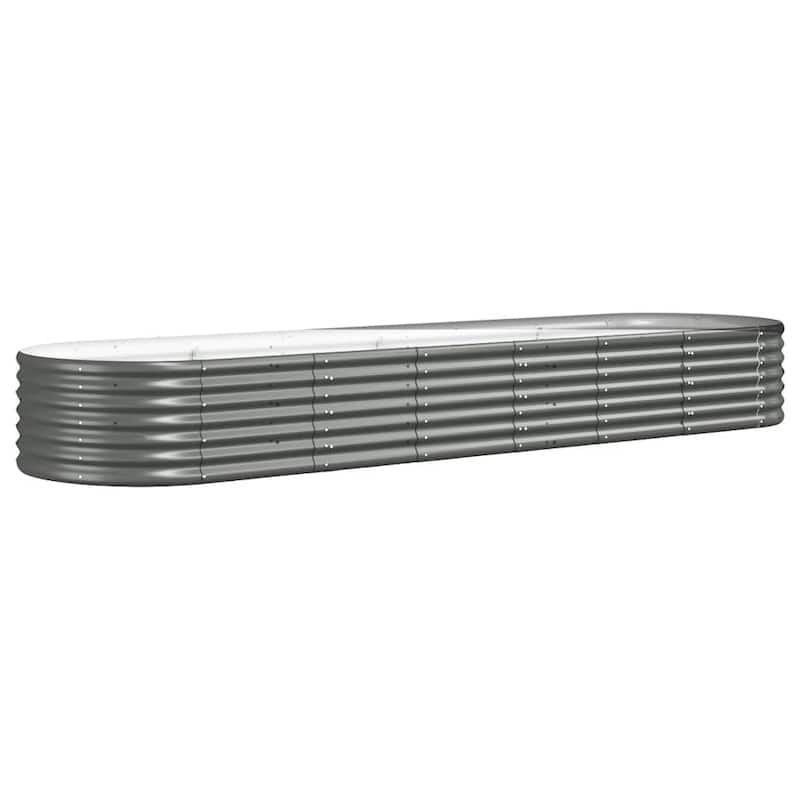 vidaXL Raised Garden Bed Raised Flower Bed Galvanized Steel Outdoor Planter