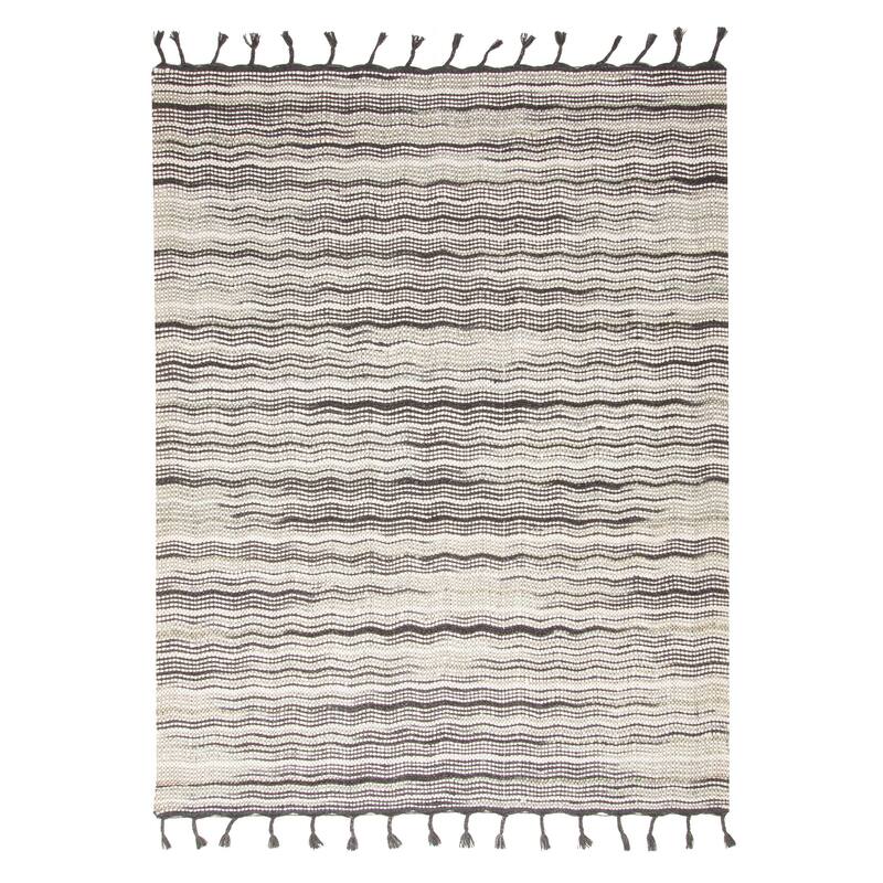 ECARPETGALLERY Braid weave Sienna Charcoal Wool Rug - 5'8 x 7'5