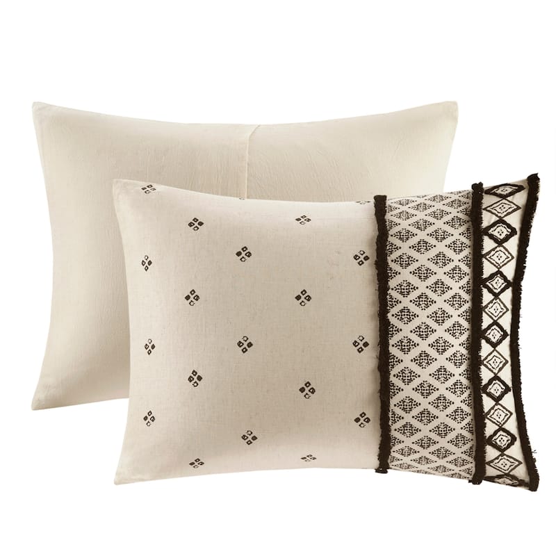 INK+IVY Marta Flax and Cotton Blended Duvet Cover Set