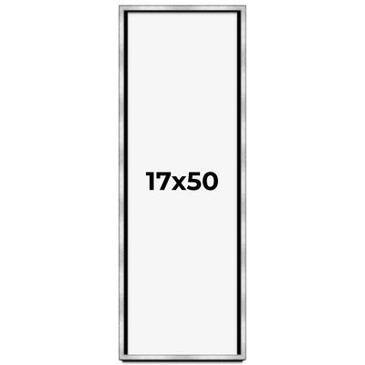 17x50 Shadow Box Frame Silver | 1.375 Inches Deep Real Wood
