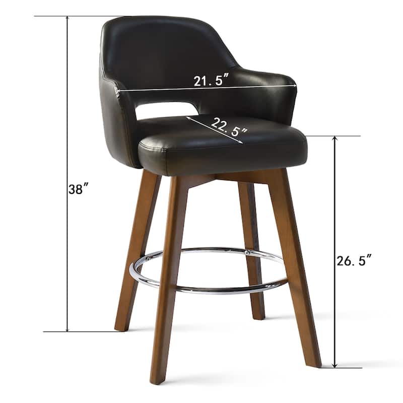 Faux Leather Swivel Contemporary Upholstered Counter Height Stools 1PK
