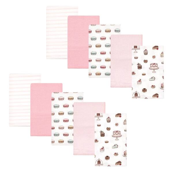 slide 1 of 1, Hudson Baby Infant Girl Cotton Flannel Burp Cloths, Sweet Bakery, One Size - Sweet Bakery - One Size