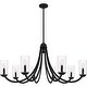 preview thumbnail 3 of 5, Allard 8-Light Matte Black Chandelier