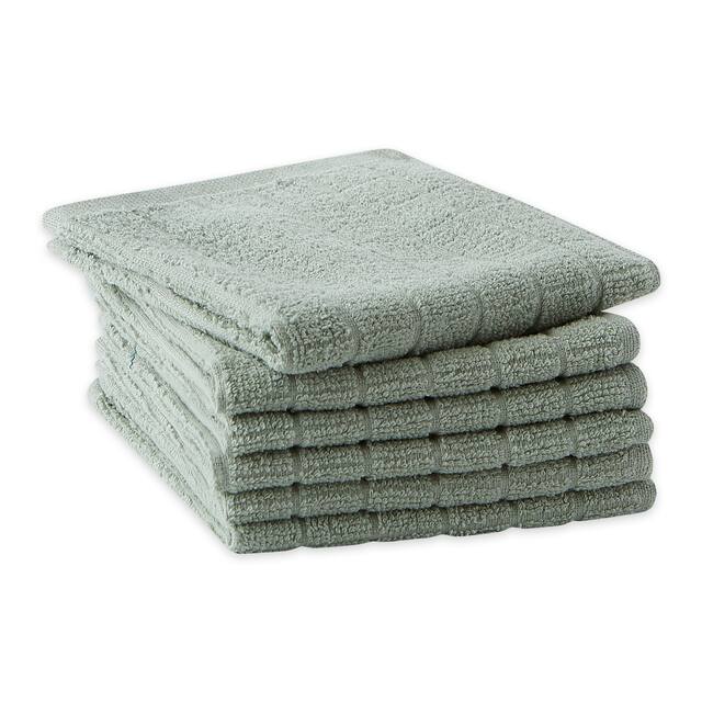 DII Solid Windowpane Terry Dishcloth Set of 6