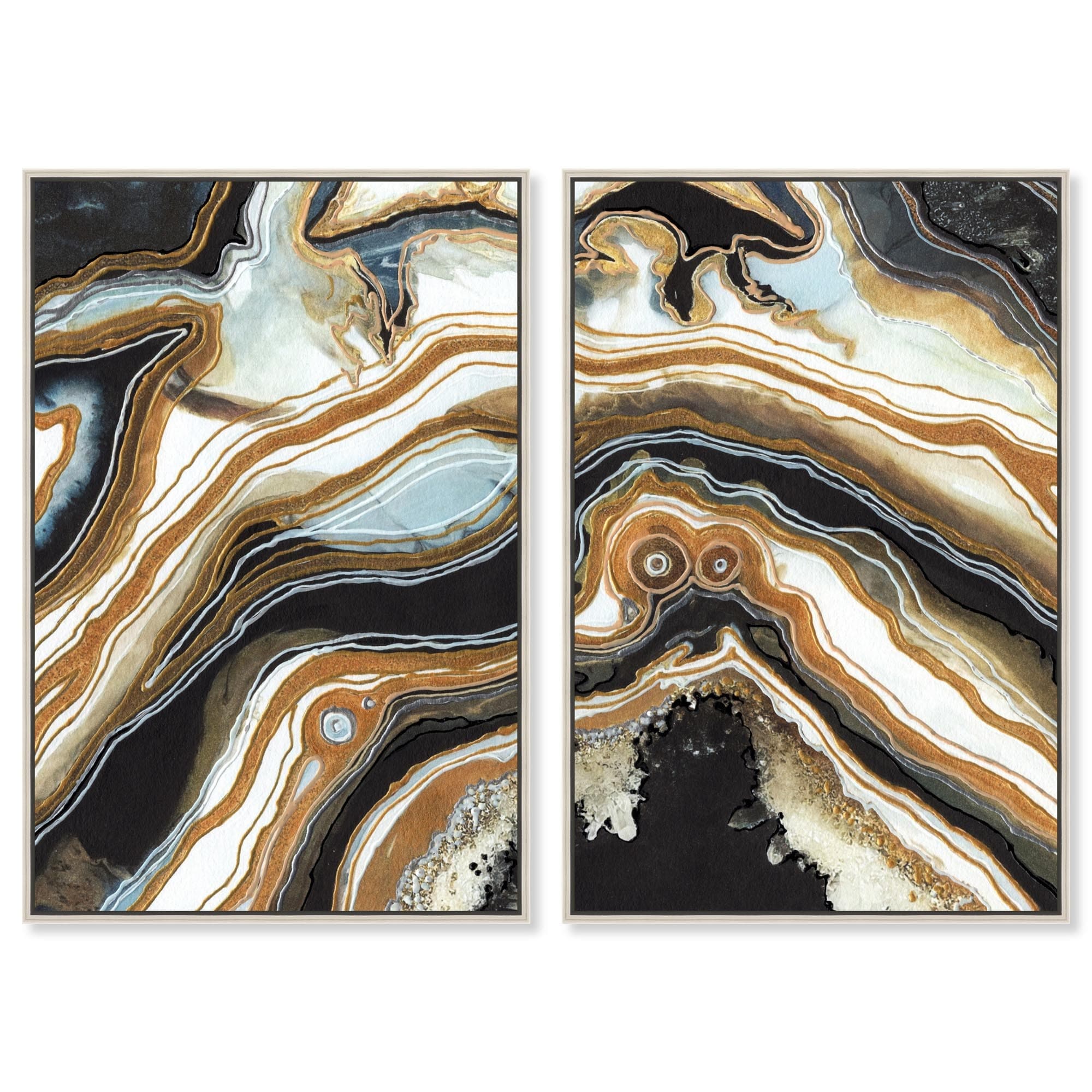 Black and Abstract Geode Decor Set Canvas Print by Art Remedy