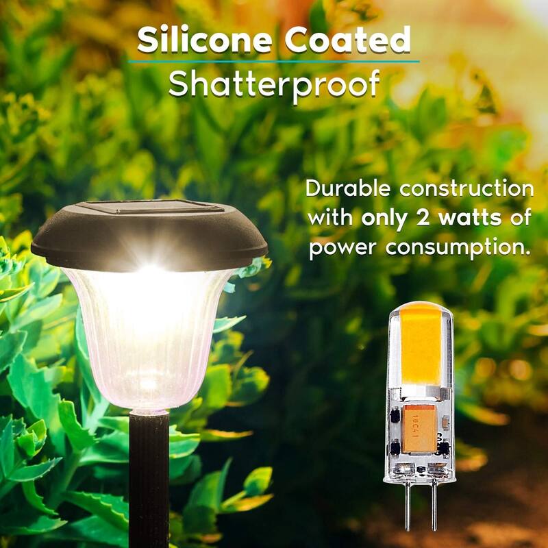 Luxrite G4 LED Bulb, 12V AC/DC, 20W Halogen T3 Equivalent, 200 Lumens, Non-Dimmable, Silicone Shatterproof (5-Pack)