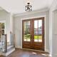 Raretta Modern Black 4-Light Metal Drum Farmhouse Lantern Semi-flush Ceiling Light for hallway - W11.8"xH13.2"