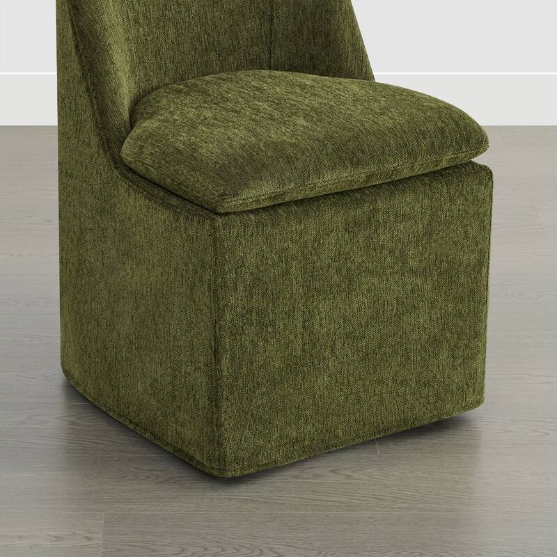 Spruce & Spring Modern Dining Chair with Removable Slipcover and Hidden Casters
