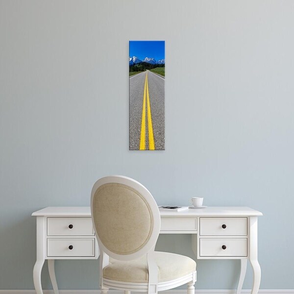 Easy Art Prints Panoramic Images's 'Road Grand Teton National Park WY' Premium Canvas Art