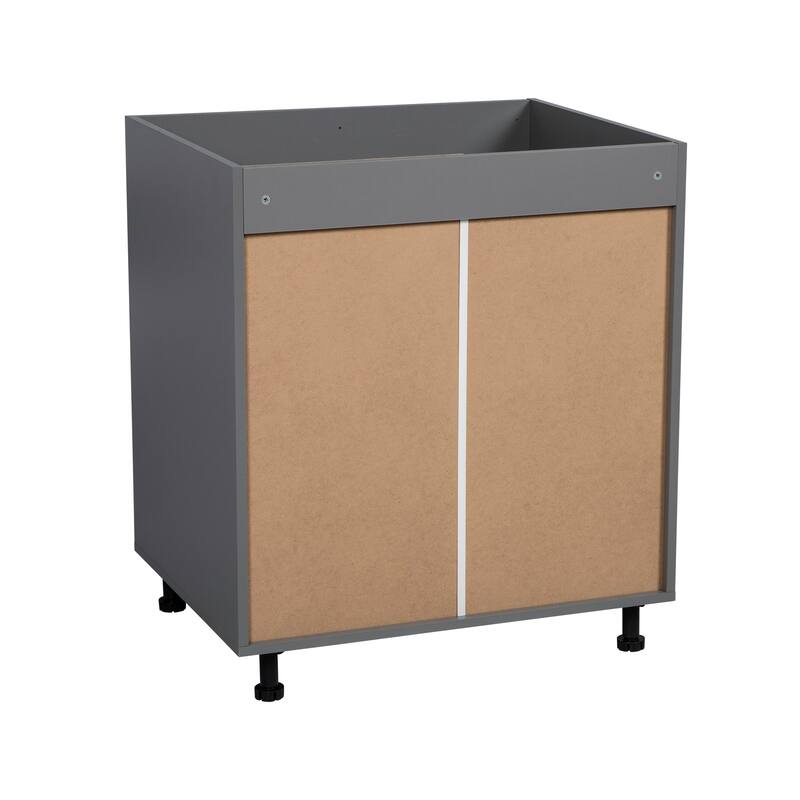 33" Sink Base Cabinets-High Double Door-Grey - 33 x 34 1/2 x 23 3/8