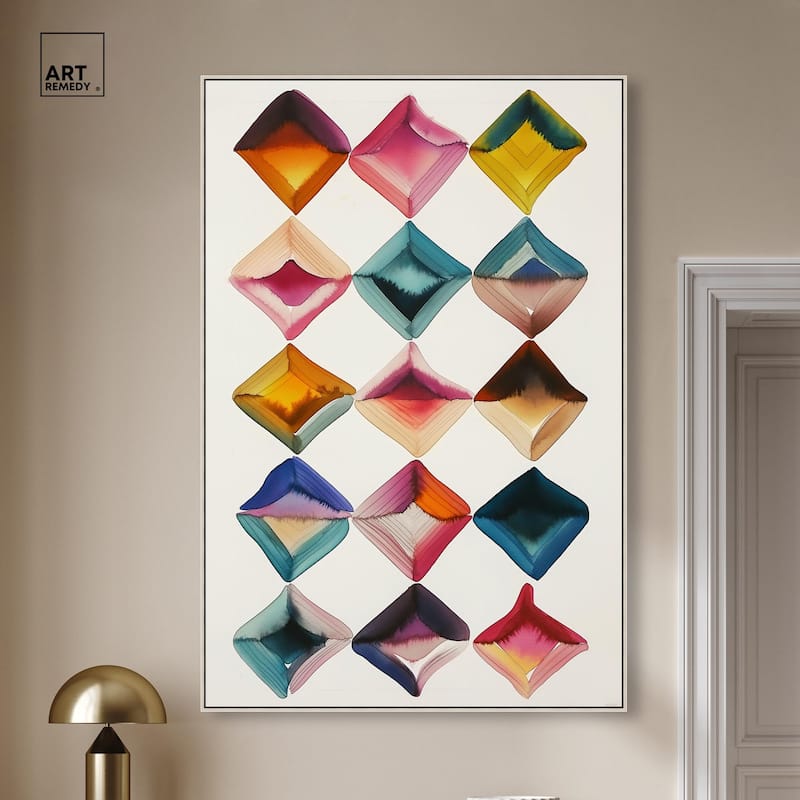 Diamond Grid Canvas by Art Remedy