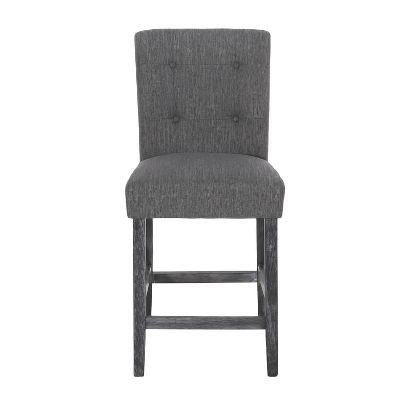 Button Tufted 26 Inch Counter Stools, Set Of 2