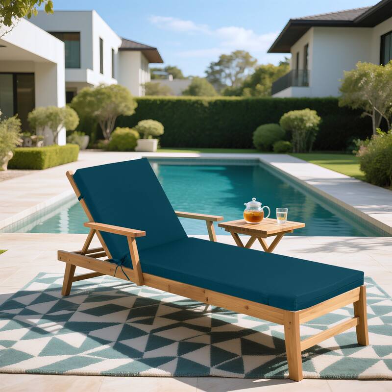GDFStudio Maeve Outdoor Chaise Lounge Cushion with Removable Cover (Set of 2),ONLY CUSHIONS