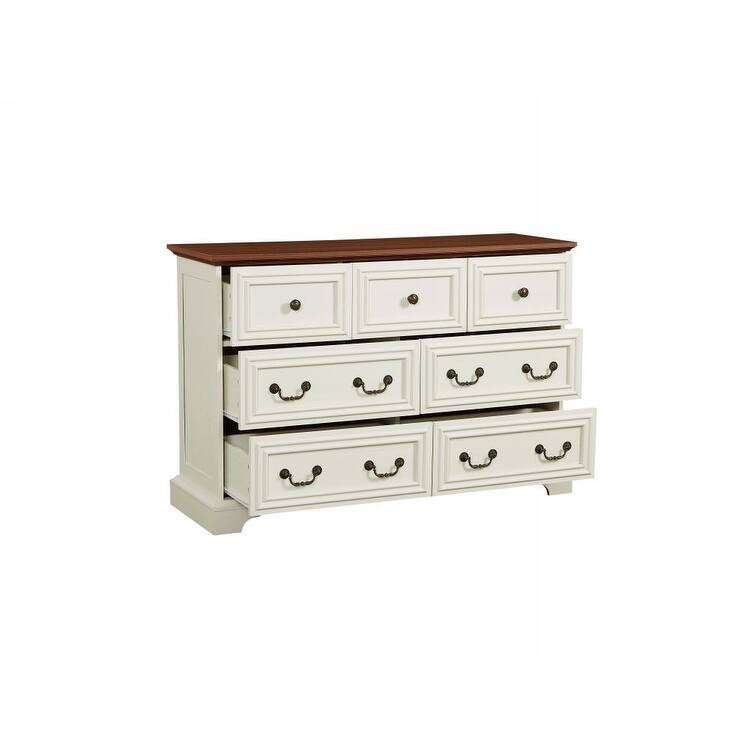 7 Drawers Dresser for Bedroom, Multi-functiona Wooden Storage Cabinet, Clothing Organizer with Roman Column Handles