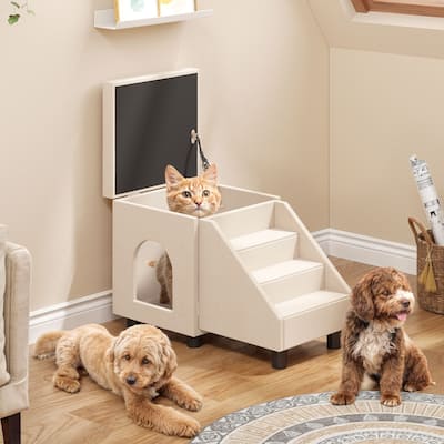 4 Stairs Foldable Pet Stair Pet Steps with Mats