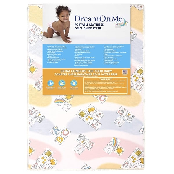 slide 2 of 4, Dream On Me Soothe Me Softly Playard Mattress White