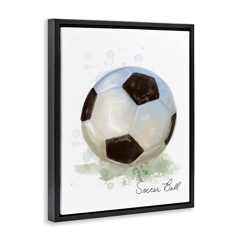 Stupell Soft Pastel Soccer Ball Framed Floater Canvas Wall Art Design By Matthew Piotrowicz