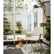 preview thumbnail 47 of 71, Organic Upholstered Fabric Modern Armchair with Natural Wooden Legs for Dining Room Office or Accent Lounge Side Chair