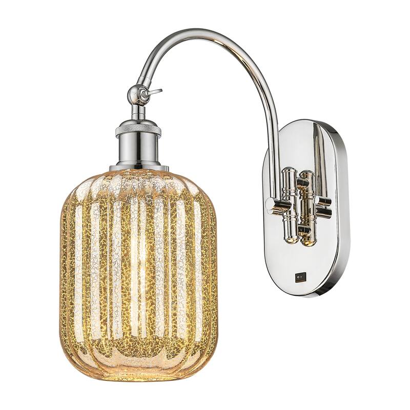 Innovations Lighting Endless Possibilities Ballston - Preston - 1 Light 7" Jar Shade Swiveling Sconce - Mercury/Polished Nickel