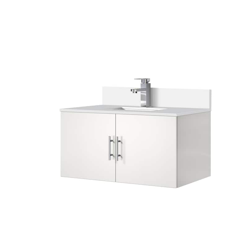 Geneva Bath Vanity Quartz Top, Sink and Faucet