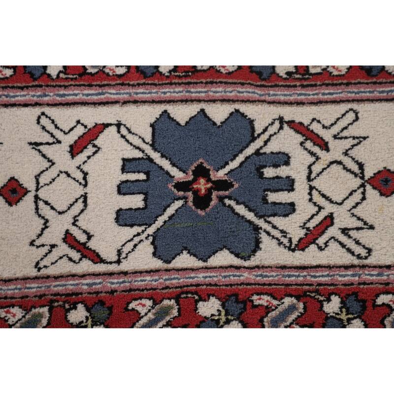 All-Over Black Heriz Oriental Area Rug Hand-Knotted Wool Carpet - 8'11"x 11'7"
