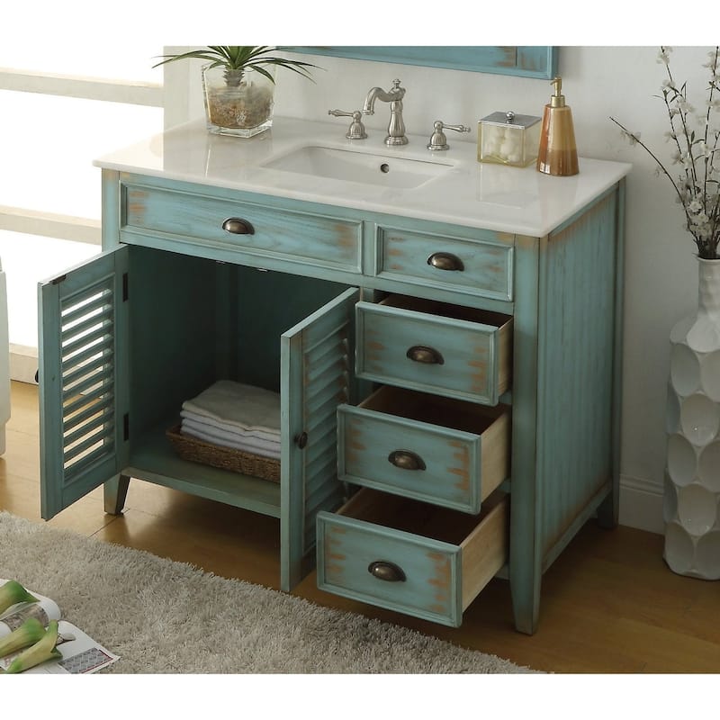 Benton Collection 42" Bayview Single Sink Bathroom Vanity