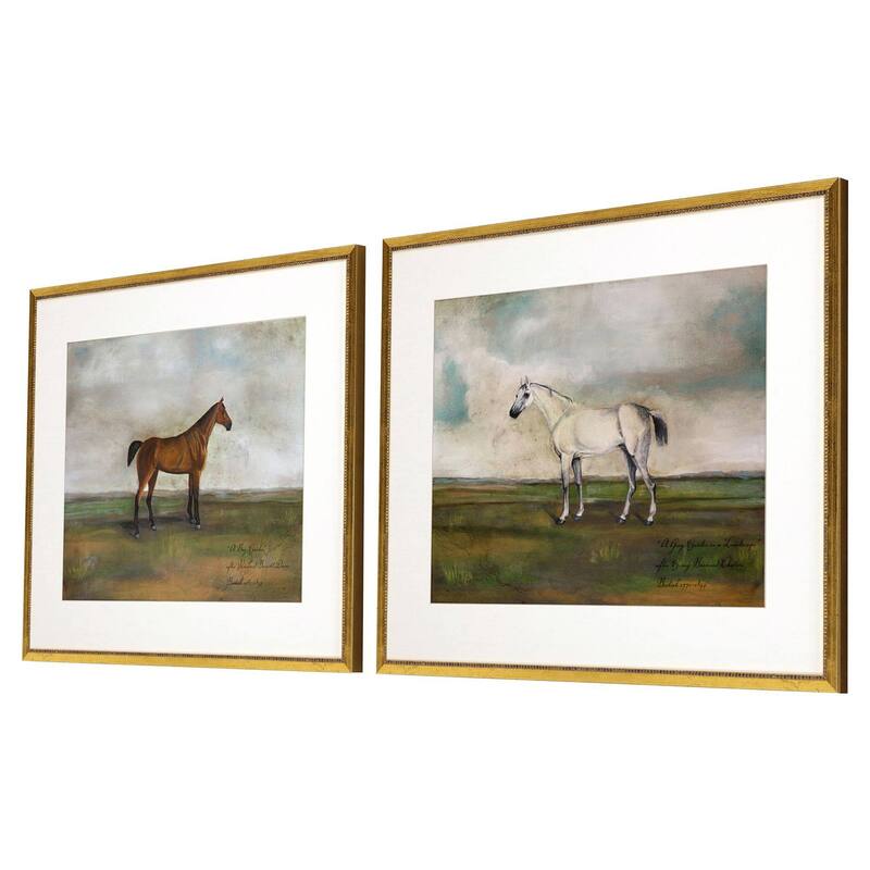 Equestrian I S/2 Framed Art Giclee Under Glass