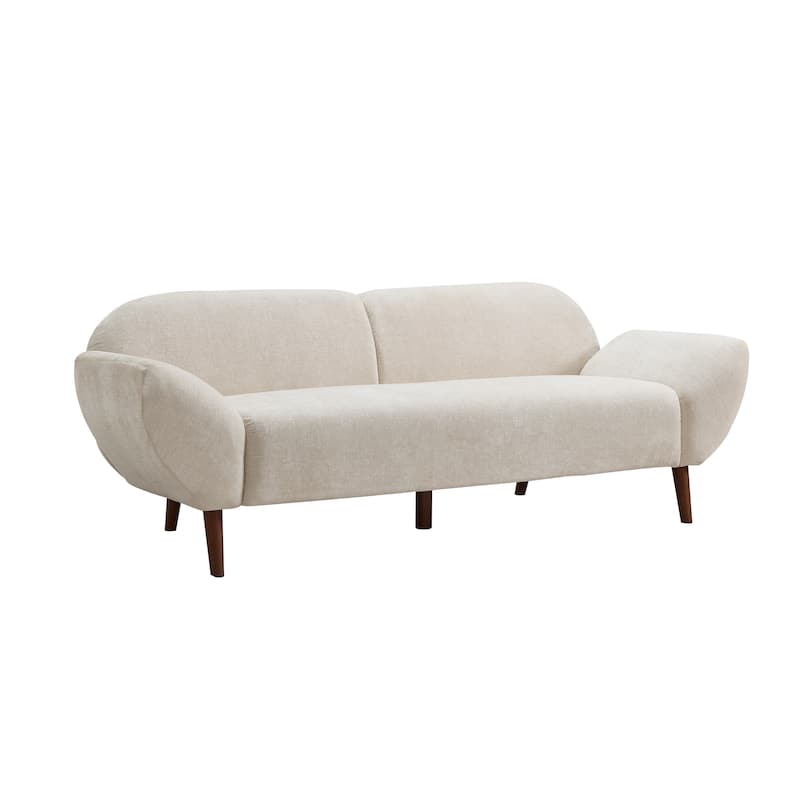 Christopher Knight Home - Cloud Haven Modern Upholstered 3-Seater Curved Sofa with Wooden Frame Support