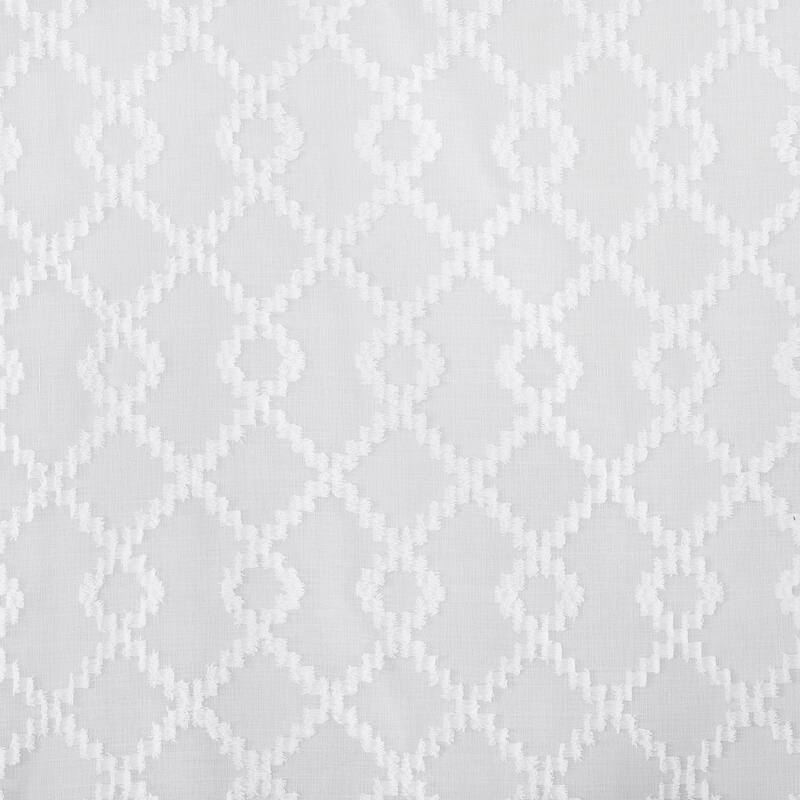 No. 918 Tina Geometric Clipped Semi-Sheer Rod Pocket Curtain Panel, Single Panel