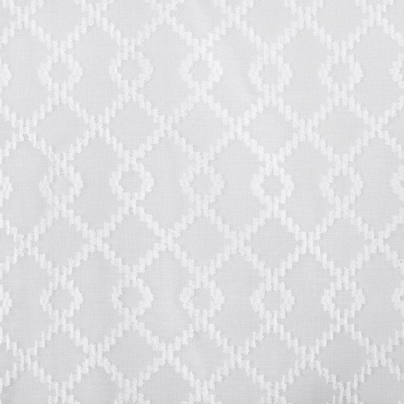 No. 918 Tina Geometric Clipped Semi-Sheer Rod Pocket Kitchen Curtain Valance