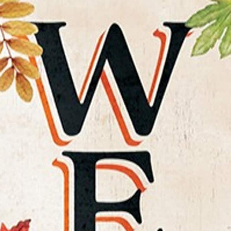 HomeRoots 36" Off White Orange And Black Solid Wood Porch Sign