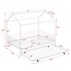 preview thumbnail 4 of 11, Kids and Baby House-Shaped Metal Full Size House Bed with Fence and Twin Trundle