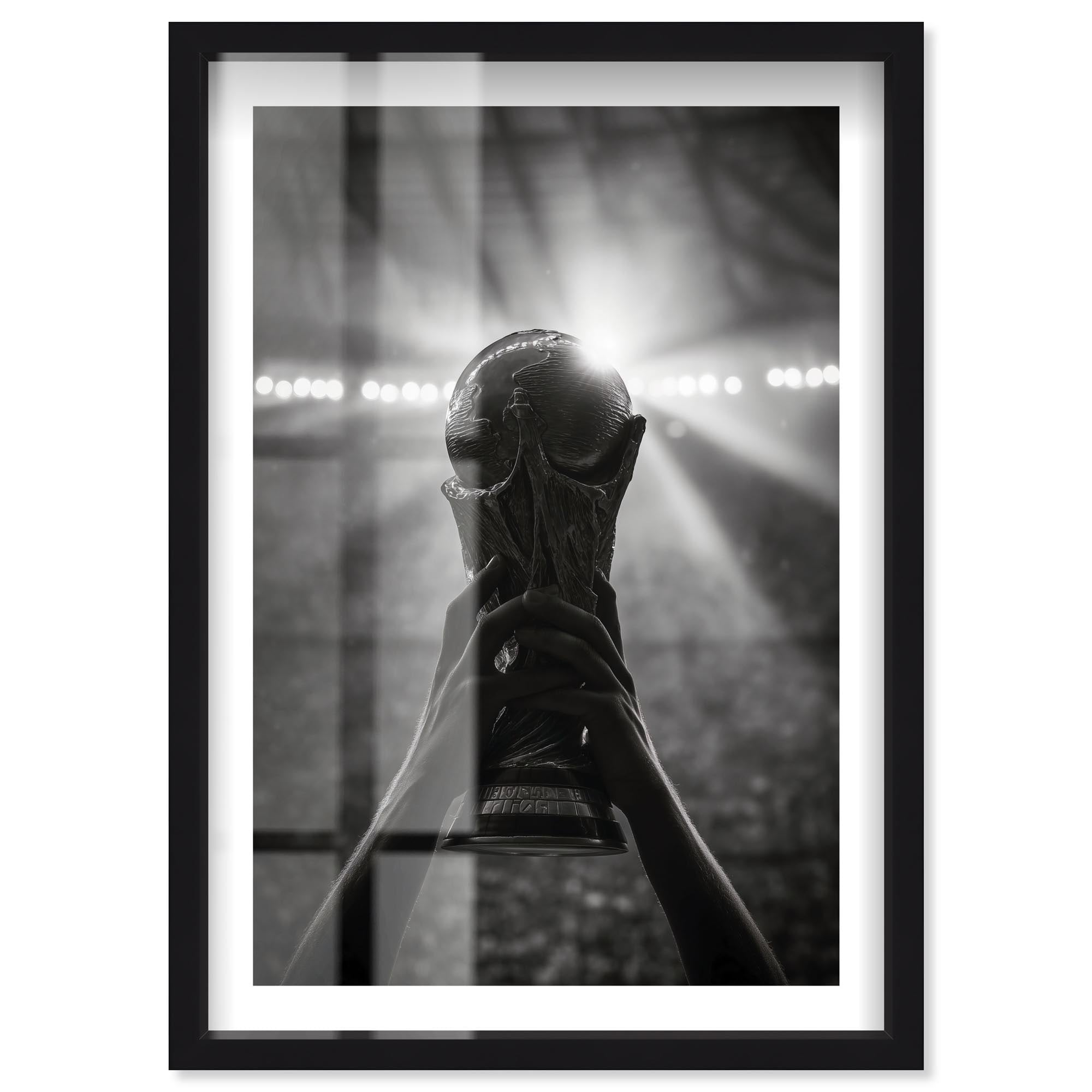 Trophy Cup Lit Up Sport Photography Shadowbox Print by Notoriart