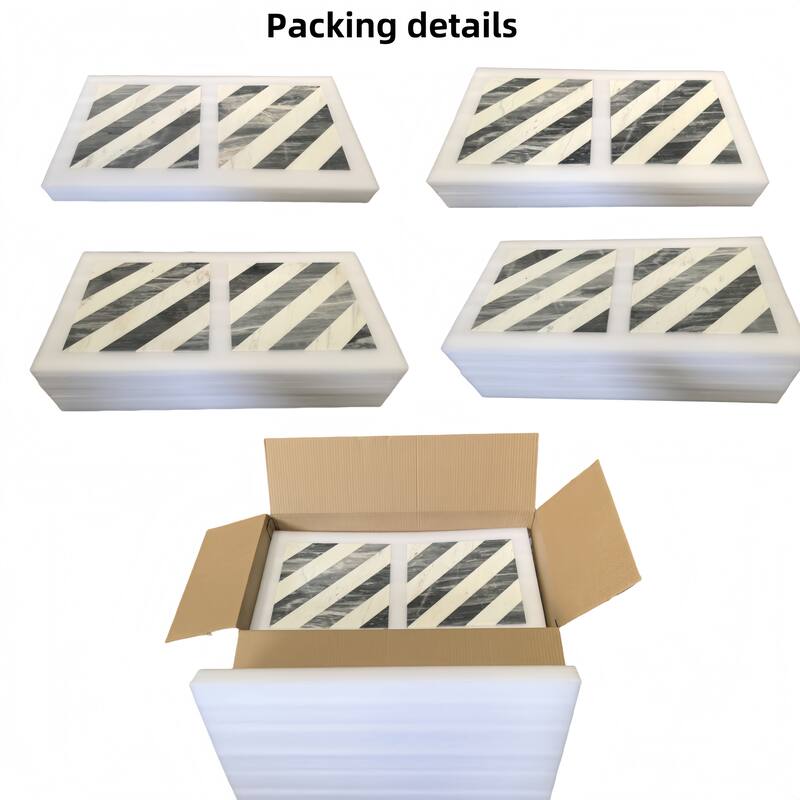 Roomfitters Waterjet Marble Tile for Floor and Wall, Polished Natural Stone, Genuine Marble, 8-Piece Box, White Gray