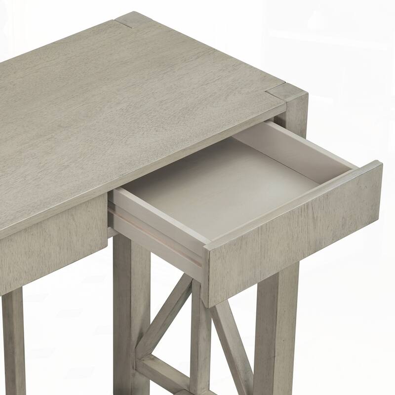 Crisscross Design Entryway Table with Open Bottom Storage