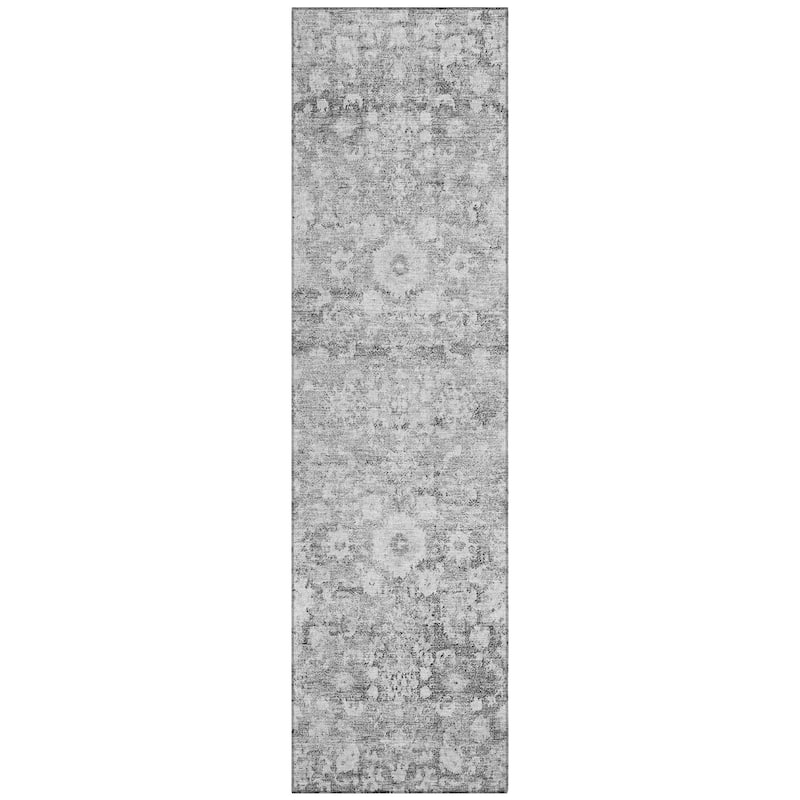 Machine Washable Indoor/ Outdoor Chantille Traditional Vintage Floral Rug
