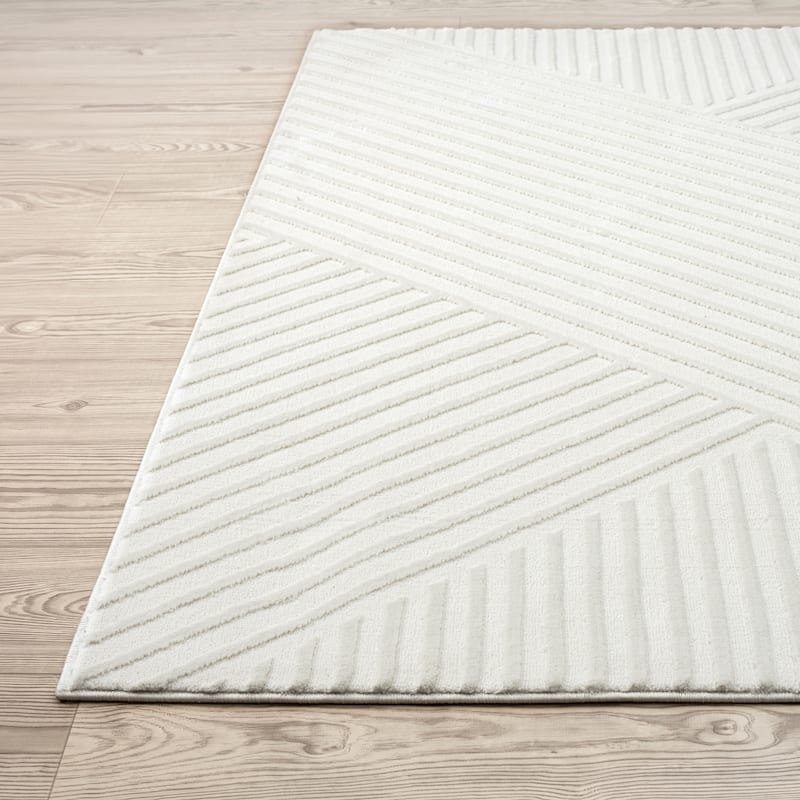 Abani Neutral NTL140 Lines Area Rug