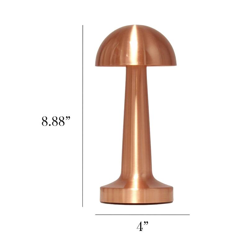 LED Mushroom Mini Touch Sensor Desk Lamp - 8.75" - Copper Finish