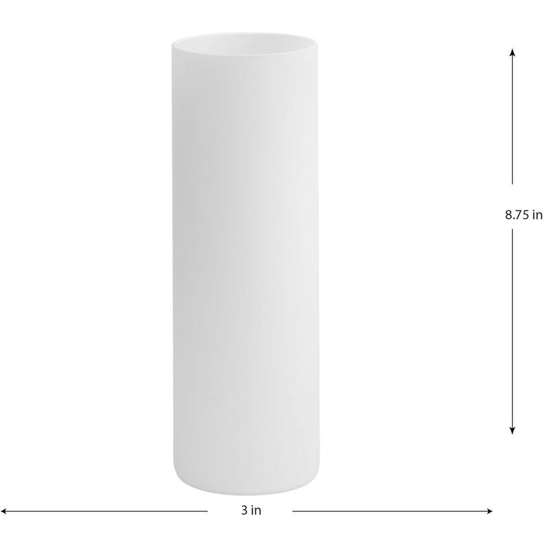 Elara Collection Frosted Glass Accessory Cylindrical Shade - 3 in x 3 in x 8.75 in
