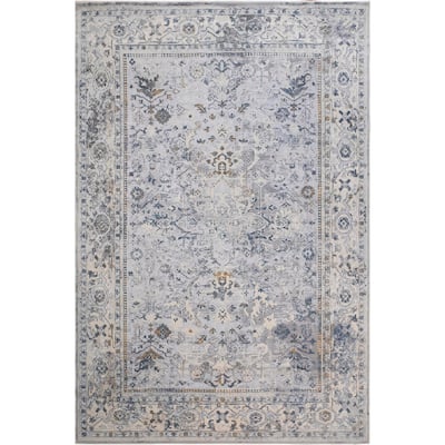Vintage Zinnia Light Grey Blue Rug