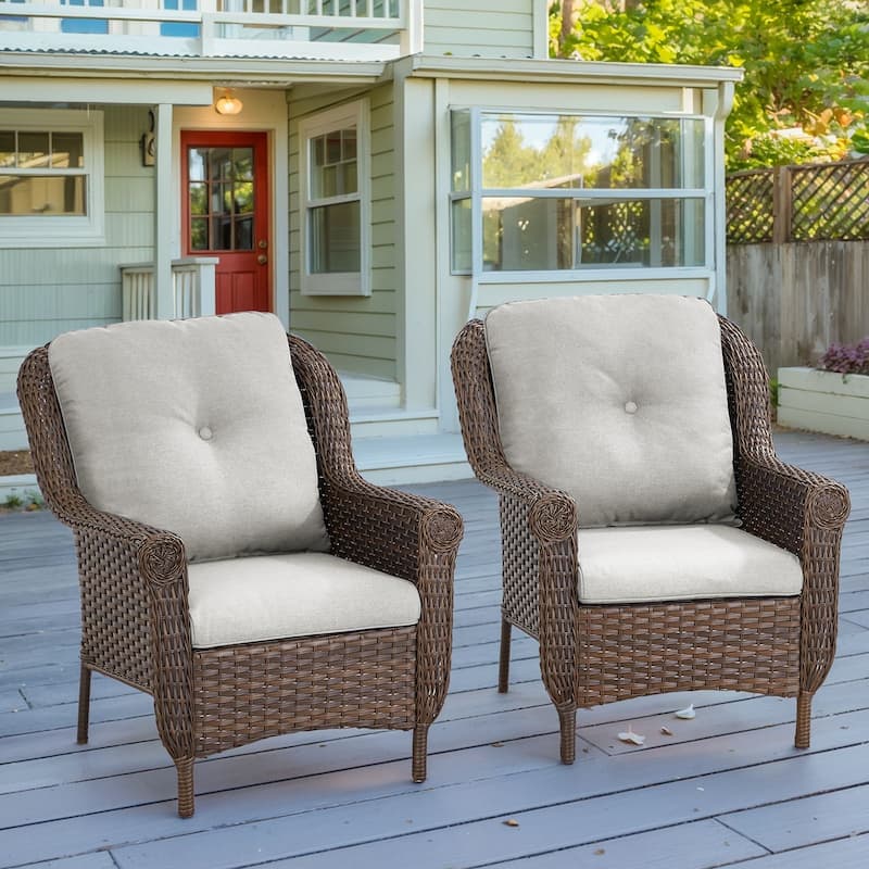 2 Piece Outdoor Arm Chair with Cushion