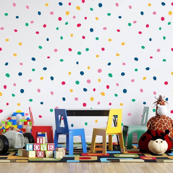 slide 2 of 7, Dalmatian Polka Dots Colourful Wall Stickers Home Decals Nursery Decor - Multi