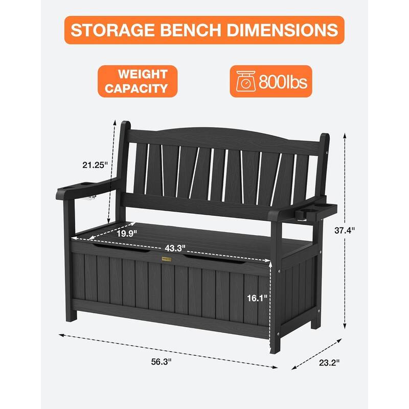 WINSOON Outdoor Garden Bench All-Weather Garden Benches