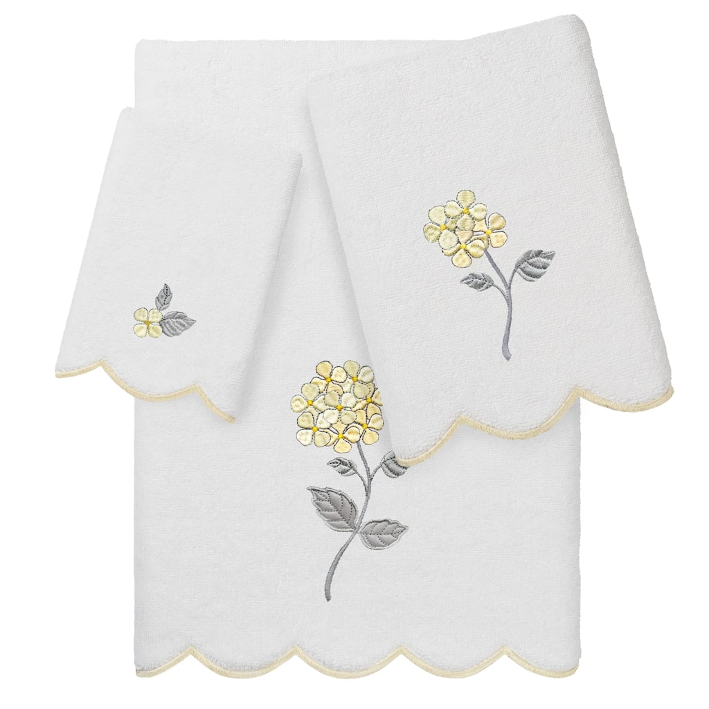 Authentic Hotel and Spa 100% Turkish Cotton HYDEA Scallop Embellished Towel Collection