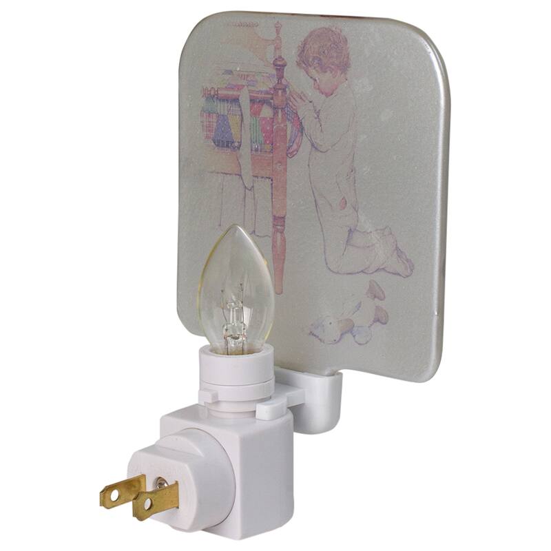 6" Norman Rockwell 'A Christmas Prayer' Glass Night Light