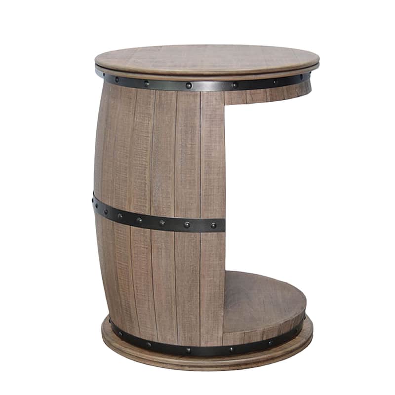 Flint Barrel Wine Rack, 15 Slots, Stemware Rack, Brown Mahogany Wood