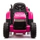 preview thumbnail 17 of 43, 12V Kids Ride On Tractor with Trailer, Battery Powered Electric Car w/ Music, USB, Music, LED Lights Rosy