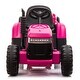 preview thumbnail 1 of 16, 12V Kids Ride On Tractor with Trailer, Battery Powered Electric Car w/ Music, USB, Music,LED Lights, Vehicle Toy for 3 to 6 Ages Rosy