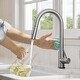 preview thumbnail 56 of 149, Kraus 2-Function 1-Handle 1-Hole Pulldown Sprayer Brass Kitchen Faucet KPF-3104 - 16 3/8" Height (Oletto Touch Faucet) - SFS - Spot Free Stainless Steel