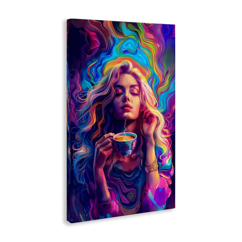 Stupell Spiritual Woman Sipping Tea Canvas Wall Art Design By Spirit of the Rainbow